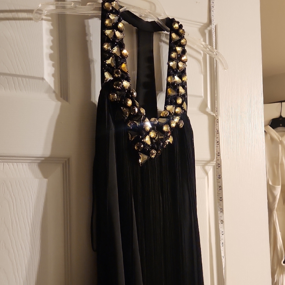 Jovani Black Dress with Gold Embellishments